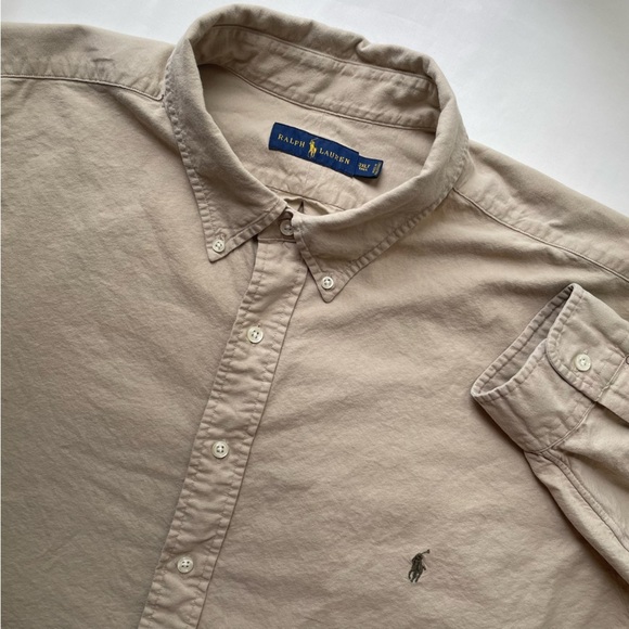 Ralph Lauren Men’s Long Sleeve Button Down Size 3XLT Tan - Picture 1 of 7
